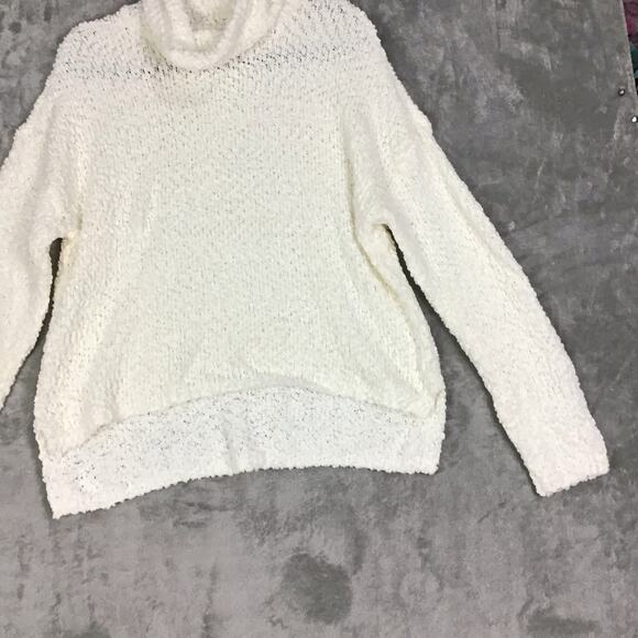Bobeau Sweater Women's Size Large Off White Popcorn Kit Cowl Neck Long-Sleeve - Picture 15 of 16